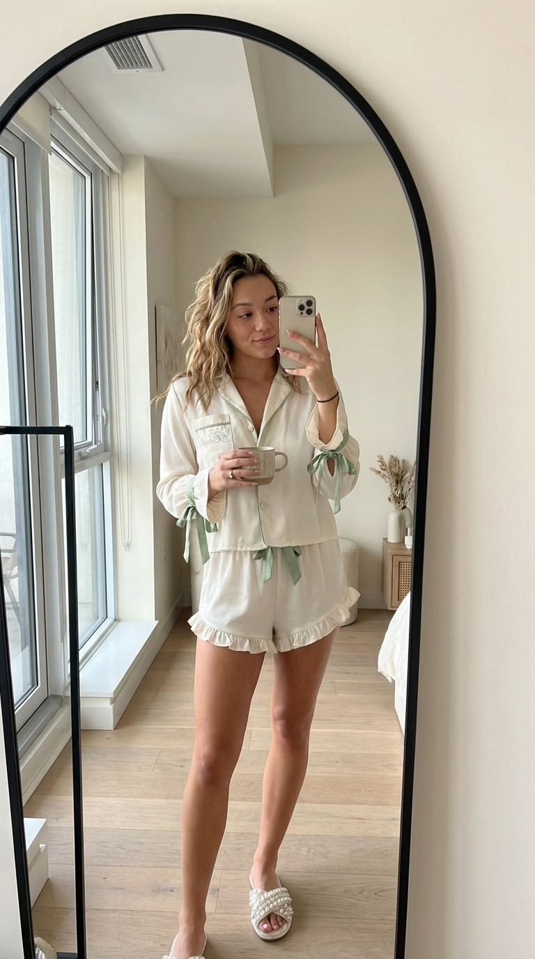 Bridal Pajama Set for Wedding Morning | White Bride Getting Ready Pajamas

The sweetest bridal pajama set for your wedding morning! Perfect for getting ready photos, bridal suite moments, hair and makeup, matching bridesmaid pajamas, engagement gift ideas, bridal shower gifts, honeymoon packing, and wedding day essentials. 

 #LTKWedding