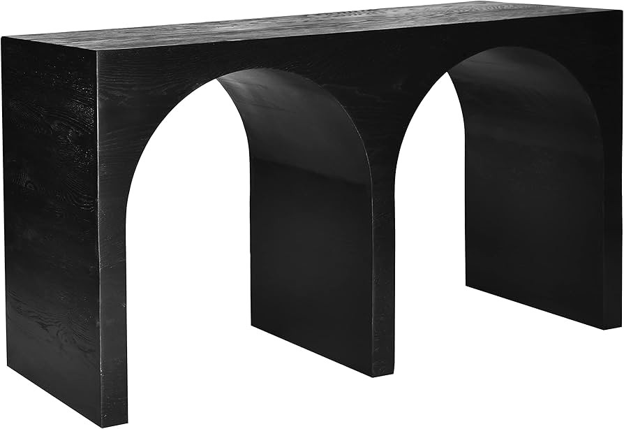 Meridian Furniture 458Black-T June Collection Mid-Century Oak Wood Console Table, Black, 2 Arch B... | Amazon (US)