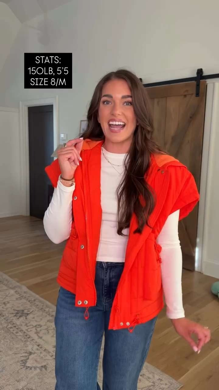 I’m a true size 8/M & 5’5. My waist 29”, hips 40”, & bust 36.5” - everything is TTS - M and jeans TTS - size 8. Jeans TTS - 8 - stretchy and so flattering! fave white long sleeve tee - TTS - M button down ribbed tees - TTS - M bright red & blue vests - TTS - M All sherpas TTS - M all buttery soft matching sets TTS - M wide leg vintage wash pants TTS - M sherpa full zip jacket - SO nice - TTS - M red & brown bomber jackets - TTS - M 

 #LTKdayinmylife #LTKgrwm #LTKootd