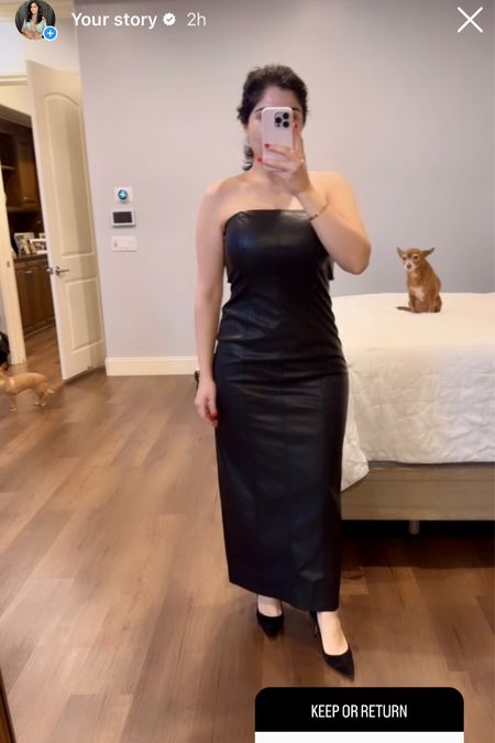 Beautiful strapless faux leather dress, beautiful for holidays or new years dress. Black dress, new years dress, leather dress  

#LTKfindsunder100 #LTKparties #LTKHoliday