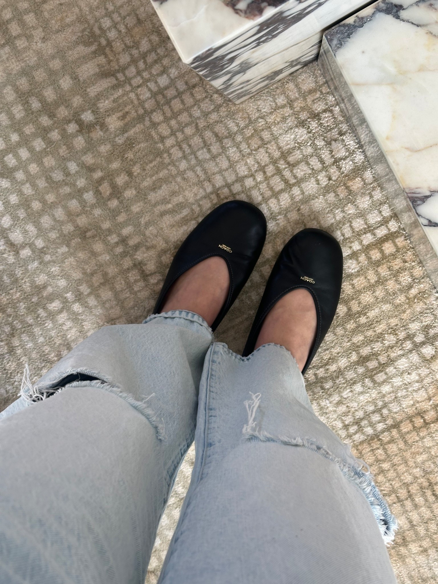 The best ballet flats ever that look current 😎 so comfortable and tts- I have the black (shown) and the Merlot color 💕

#LTKootd