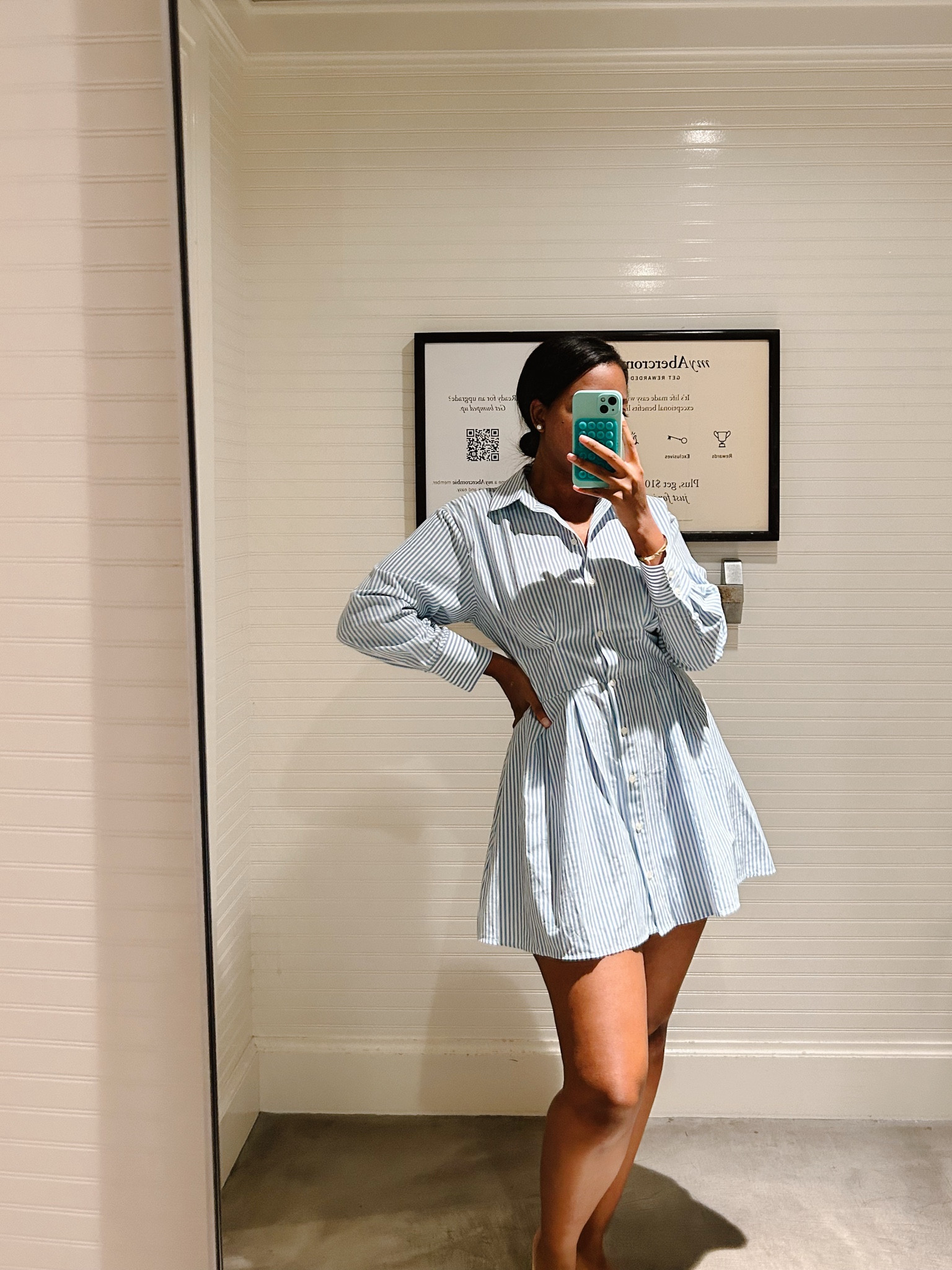 Follow @sunkissedcomplexion for more ❤️

Abercrombie striped shirt dress. Wearing a size S. Available in navy strip and blue strip(pictured) 

#abercrombie #dress 

#LTKstyletip #LTKSpringSale #LTKsalealert