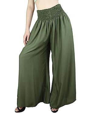 Boho Pants Palazzo Pants for Women with Pockets| Wide Leg high Waisted Flowy Pants for Women | Su... | Amazon (US)