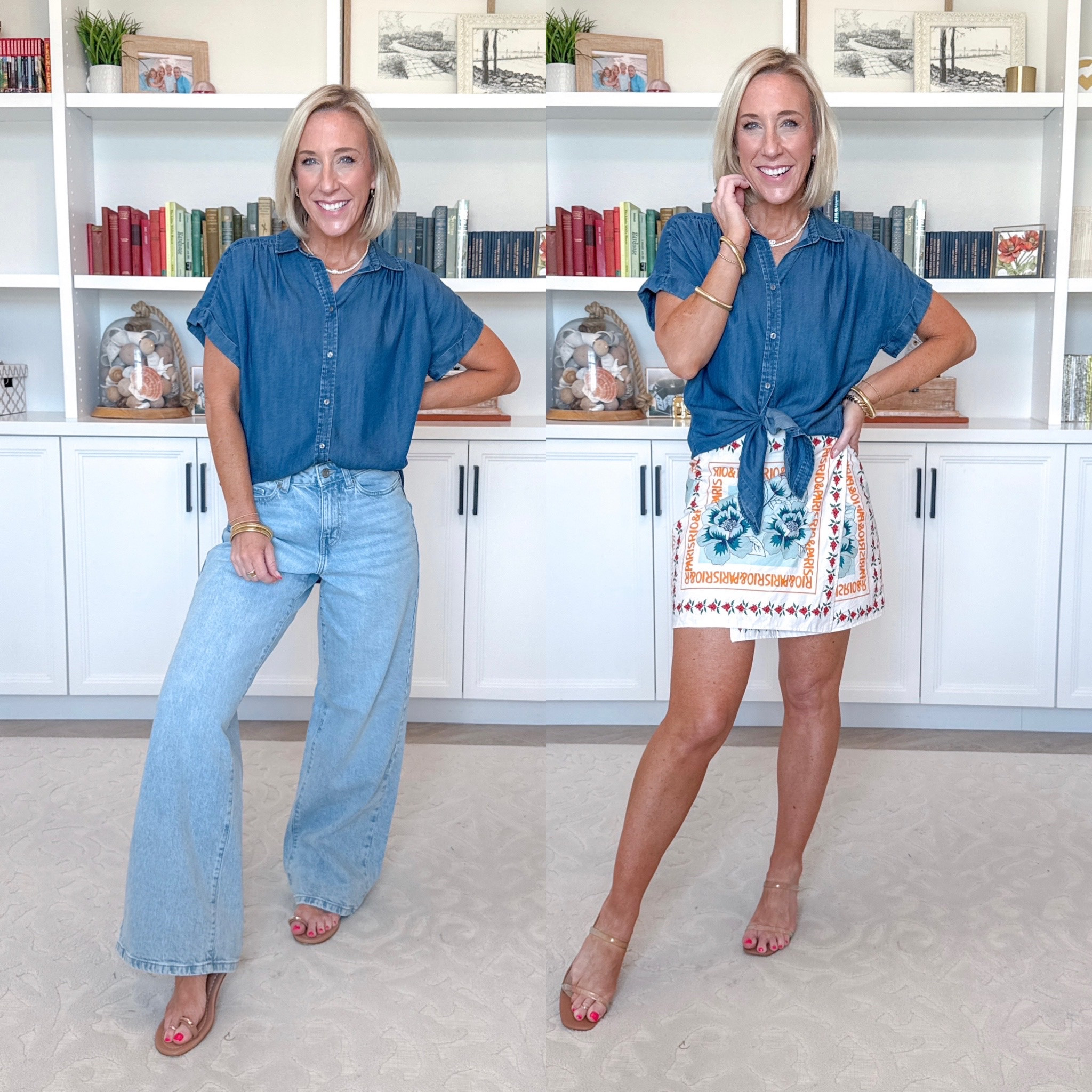 Walmart - new arrivals - part 2. Wide Leg Jeans - size 0, 31" Inseam. $26.98. 3 washes. Chambray Camp Shirt w/ Short Sleeves - size XS. $19.98. 4 colors. * floral wrap skirt - size medium, but needed a small

#LTKOver40#LTKSeasonal 

 