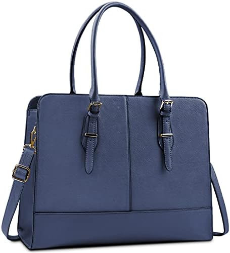 Laptop Bag for Women Leather Work Tote 15.6 Inch Laptop for Computer Messenger Bag Waterproof Bri... | Amazon (US)