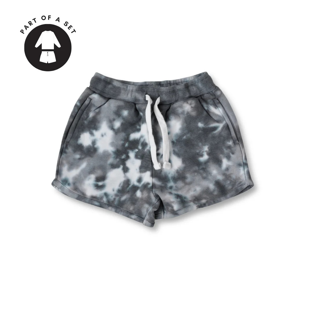 COTTON TIE-DYE SHORTS // CHARCOAL | Young and Rad