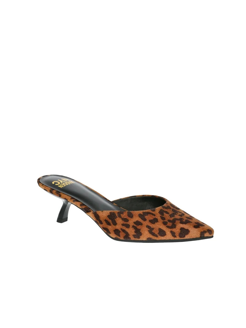 Madden NYC Women's Pointed Toe Mules with Kitten Heels - Walmart.com | Walmart (US)