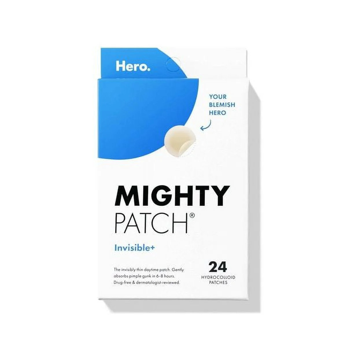 Mighty Patch Invisible+ from Hero Cosmetics - Daytime Hydrocolloid Acne Pimple Patches (24ct) | Walmart (US)