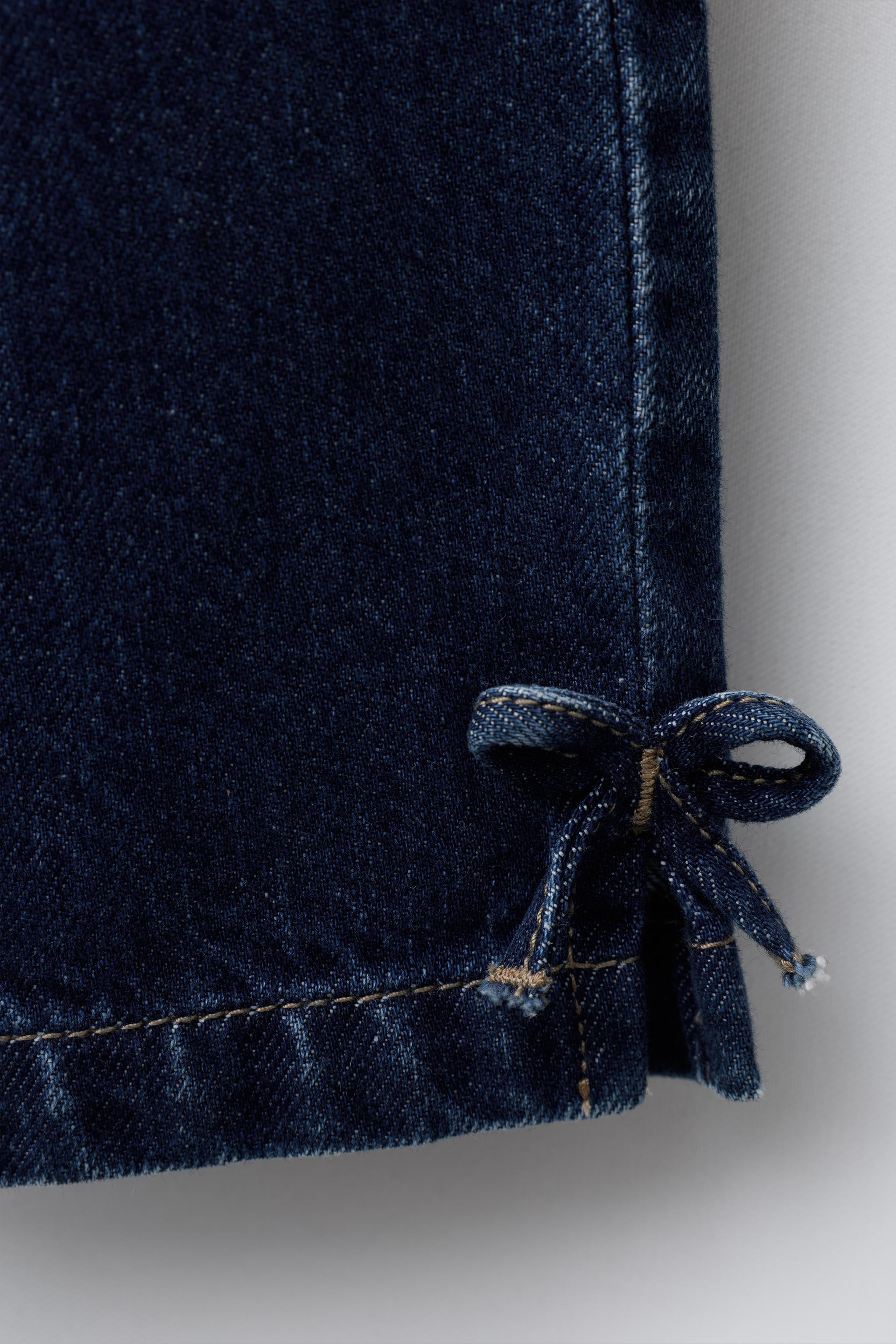 DENIM CULOTTES WITH BOWS | Zara US