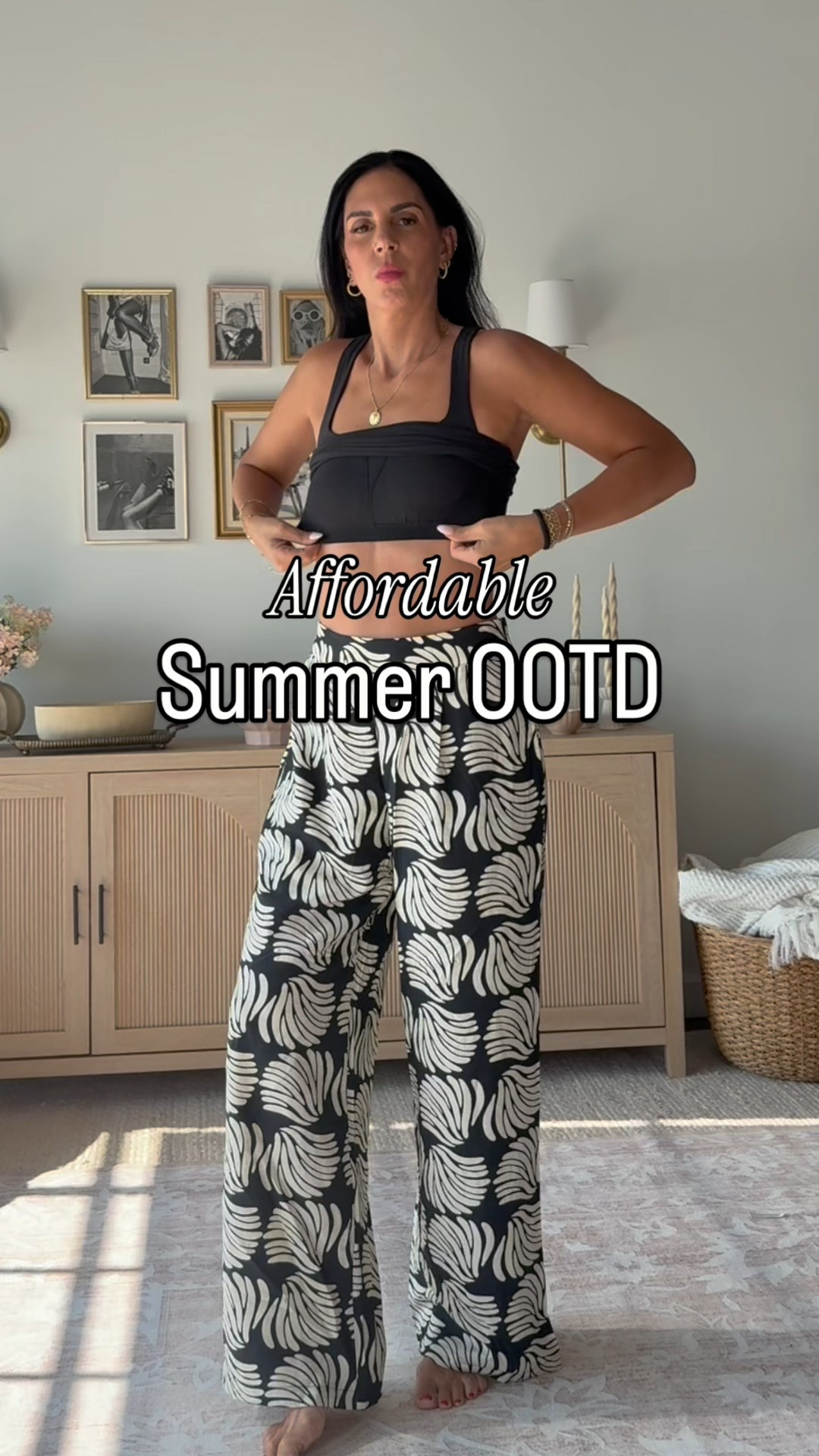 Pants- wearing a small - run tts 
Shelf bra - wearing a small 

These Target pants are a 10/10.  Wearing a small in both. Run true to size. It’s between a linen and a light silk material. 
Removable padding shelf bra - small 

#LTKOver40 #LTKU #LTKSaleAlert