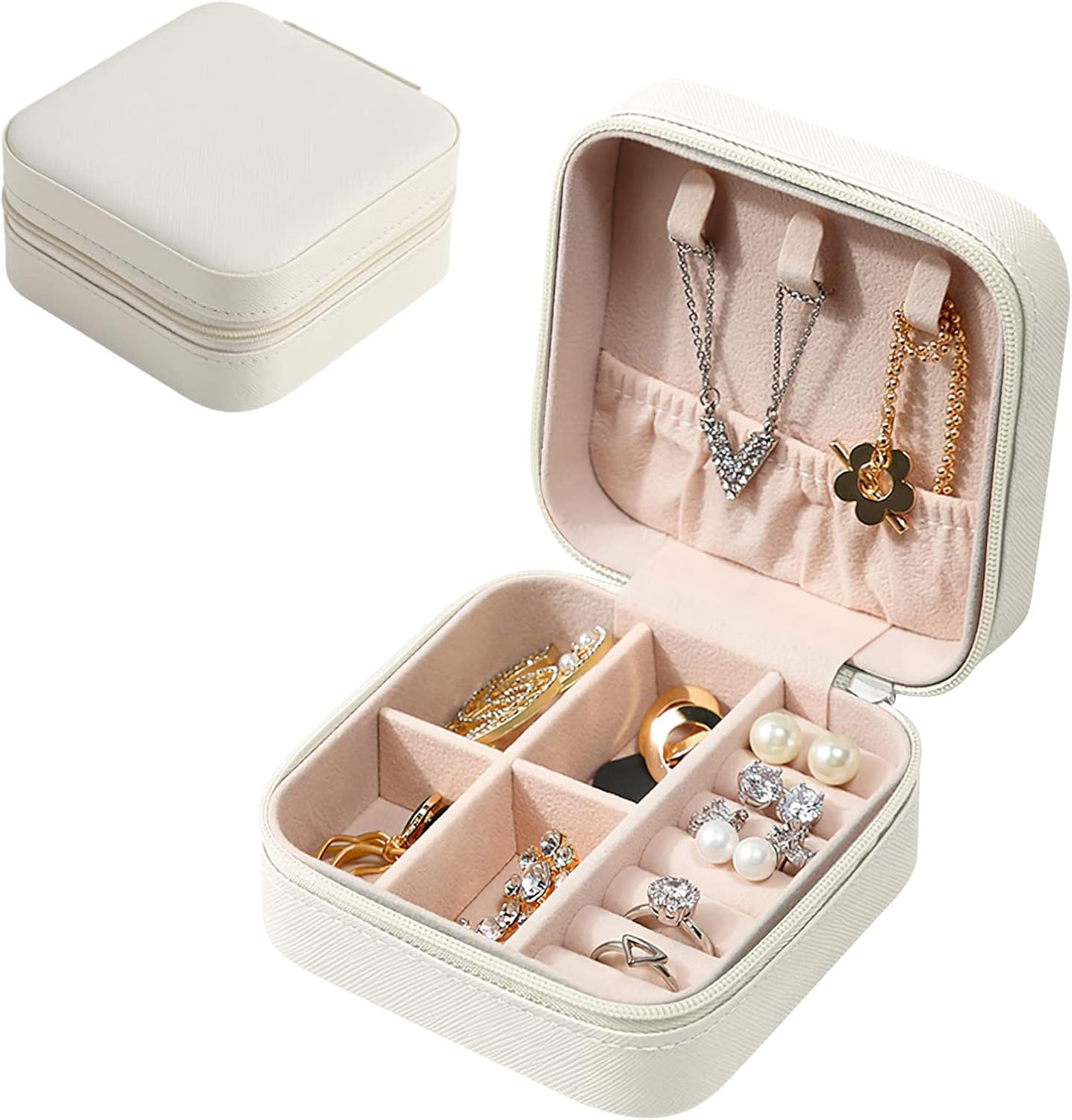 Eucomir Jewellery Box for Women, Mini Portable Jewelry Box Organiser,PU Leather Jewlerrying Displ... | Amazon (UK)