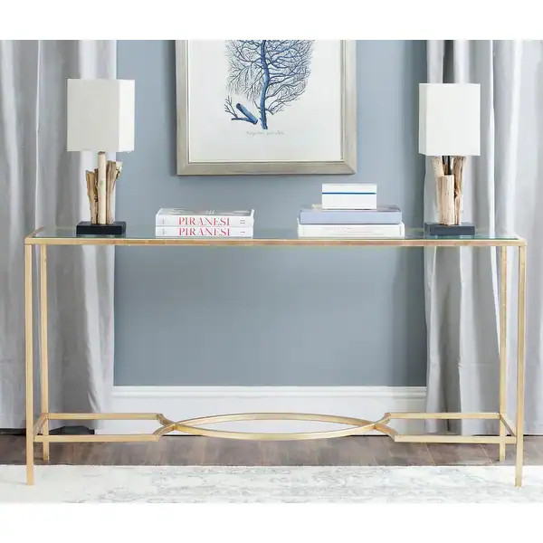 Safavieh Inga Gold Console - 63" x 16" x 32" | Bed Bath & Beyond