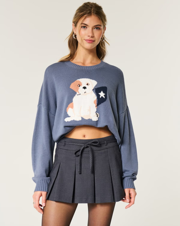 Mid-Rise Pleated Mini Skort | Hollister (US)