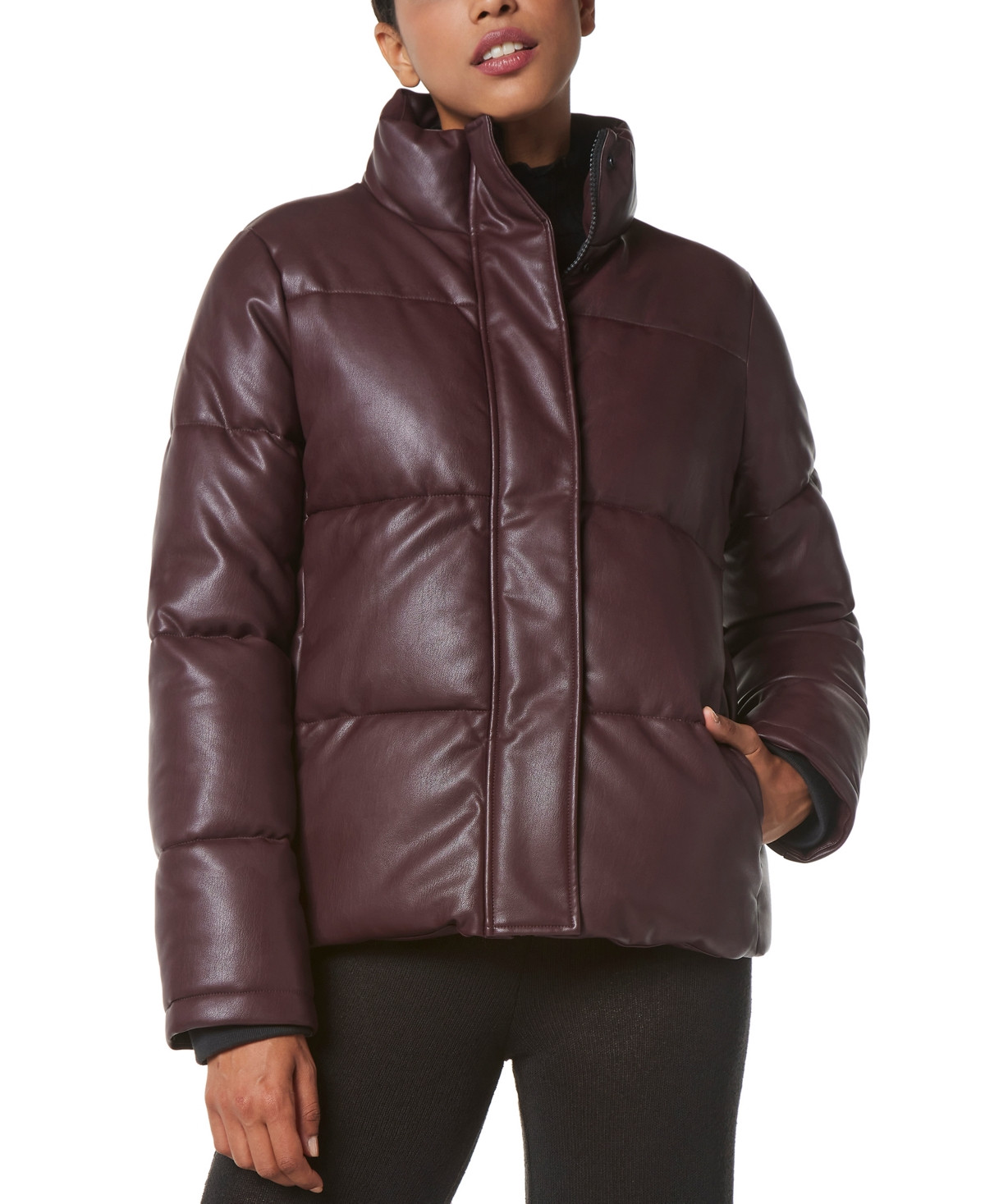 Marc New York Faux-Leather Puffer Coat | Macys (US)