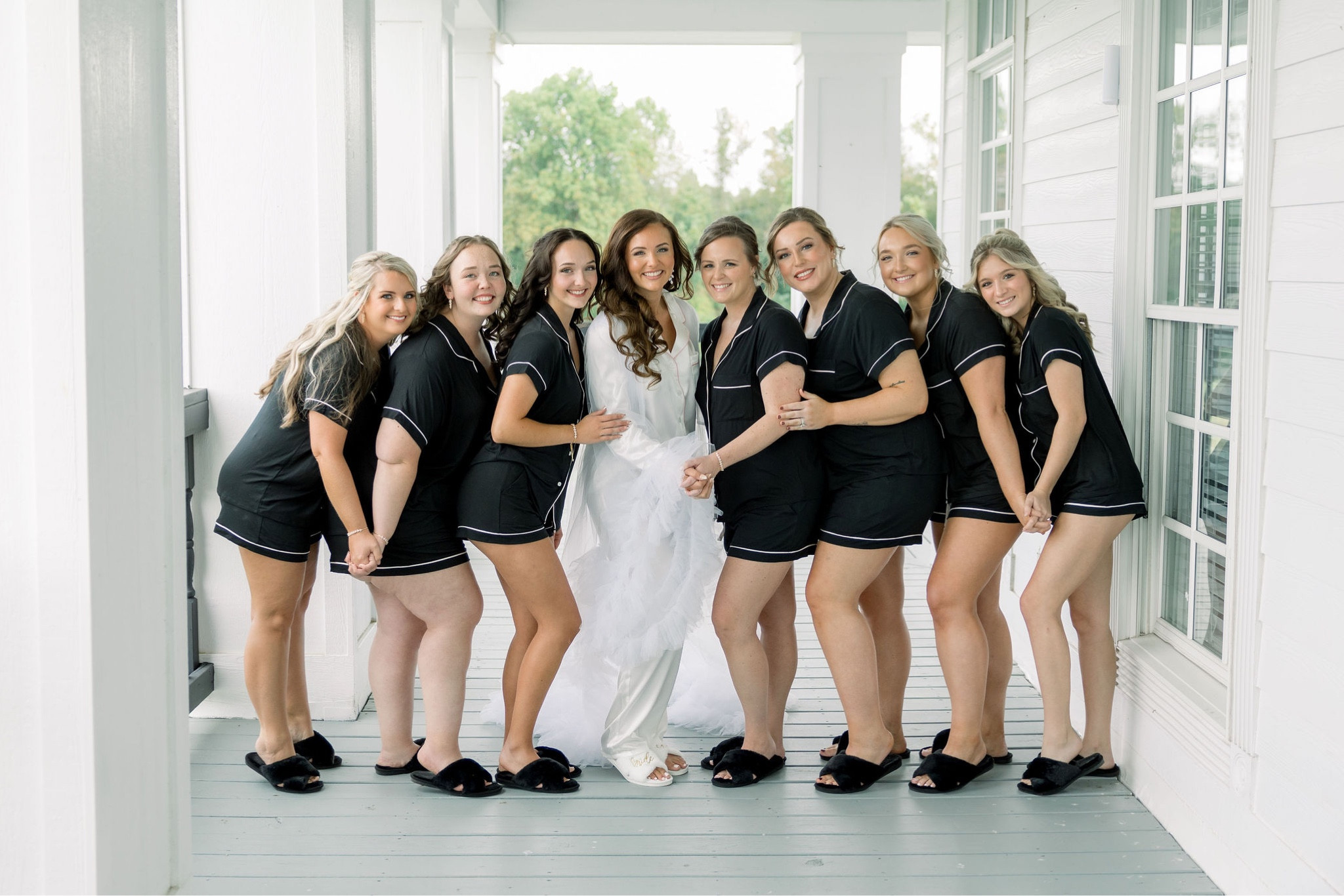 The girls that have always been there and will continue to be🤍🖤 

Bridesmaid Jammie’s on my wedding day! 

Bridesmaid pjs, short set pjs, black pj set, black slippers, bridesmaid gift idea, wedding day getting ready, pj pictures 

#LTKGiftGuide #LTKwedding #LTKfindsunder50