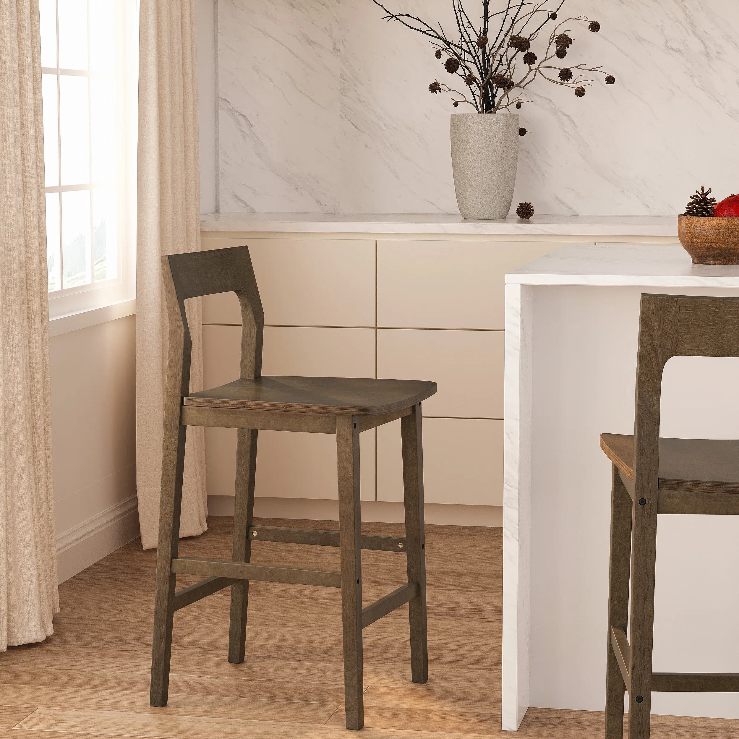 George Oliver Solid Wood Counter Stool With Footrest & Reviews | Wayfair | Wayfair North America