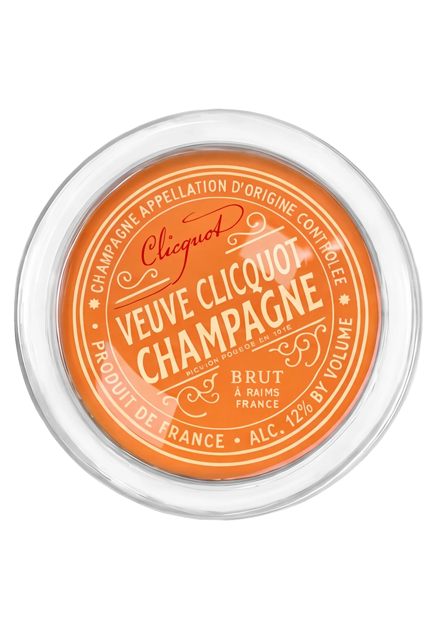 Veuve Cliciquot Champagne Brut 4" Round Glass Coaster | Ben's Garden