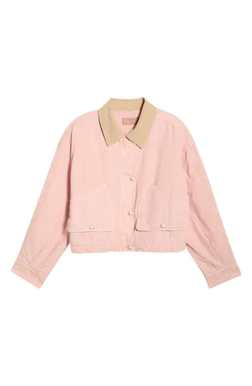 BLANKNYC Barn Shacket in Lawn Party-Pink Combo at Nordstrom, Size Small | Nordstrom