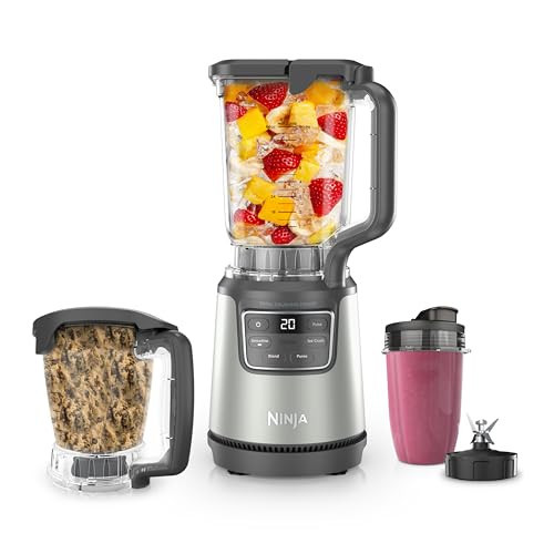 Ninja BlendPro Kitchen System | 72 oz* Full-Size Blender, 5-Cup Food Processor & 18 oz To-Go Cup | Total Crushing Tech, Presets for Smoothies, Ice Crush, Purees & Extracts | 1200 Watt | Beige | BO402 | Amazon (US)