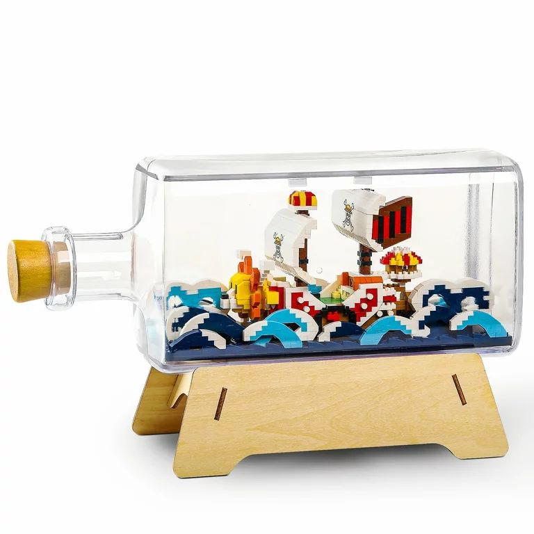HI-Reeke Building Block Set One Piece Anime Ship in a Bottle Micro Brick Kit Thousand Sunny Toy | Walmart (US)