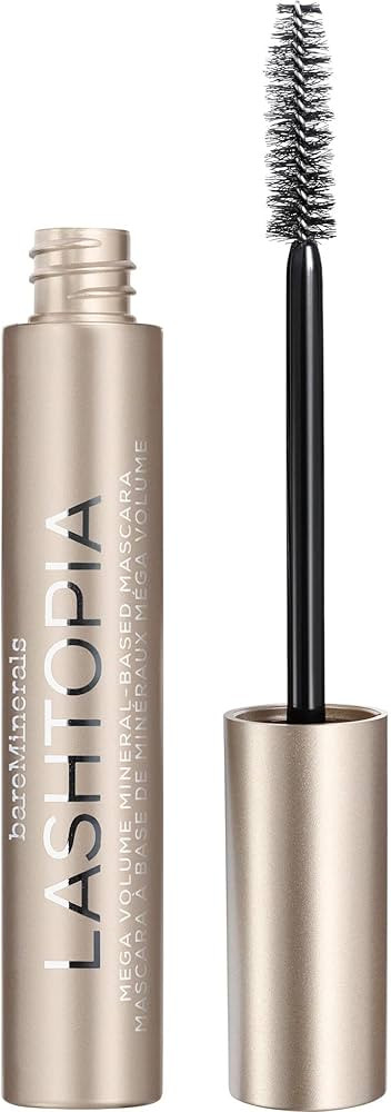 bareMinerals Lashtopia Mega Volume Mineral-Based Black Mascara, 10X More Volume, Whipped Mousse-L... | Amazon (US)
