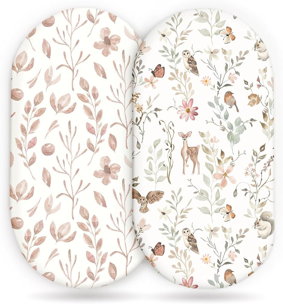 Stretchy Ultra Soft Fitted Bassinet Sheet Set 2 Pack, Universal Fit for Bassinets Baby Cradle Mos... | Amazon (US)