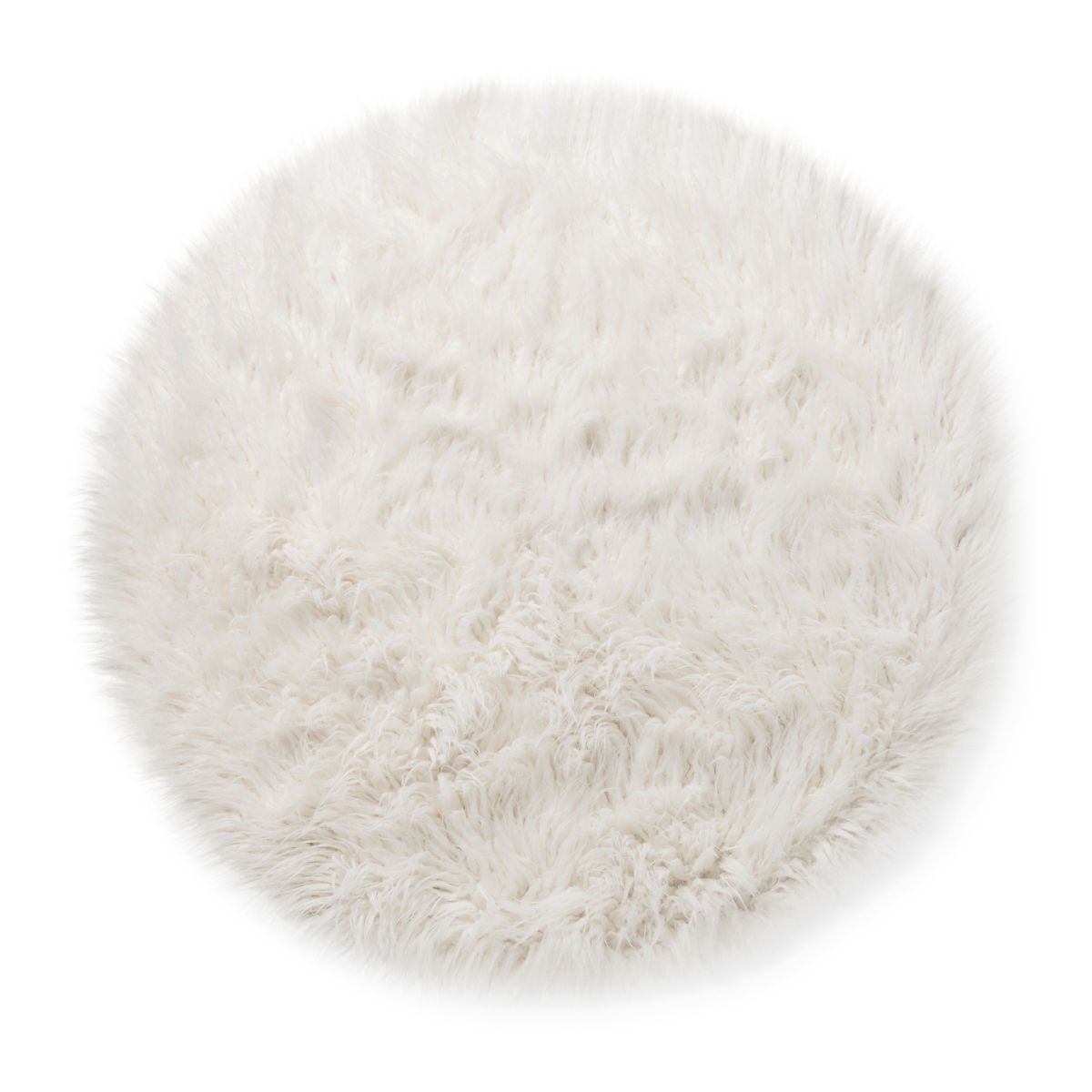 3' Faux Fur Round Kids' Rug White - Pillowfort™ | Target