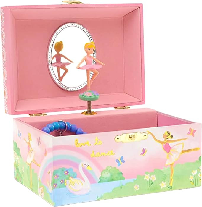 Jewelkeeper Ballerina Jewelry Box Music Box for Girls with Swan Lake Tune - Pink Jewelry Chest fo... | Amazon (US)