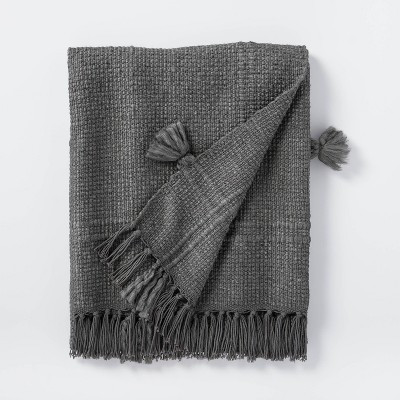 Woven Cotton Acrylic Throw Blanket Gray - Threshold™ designed with Studio McGee | Target