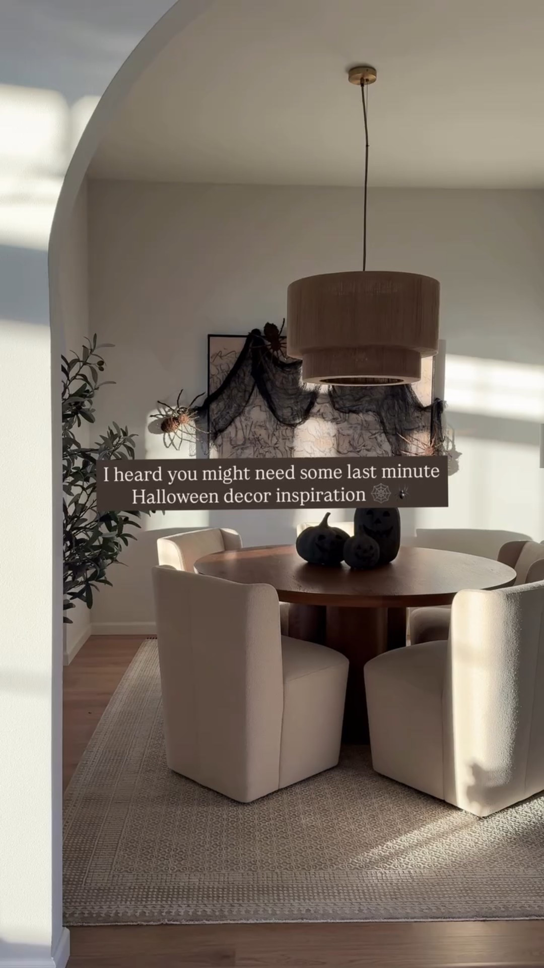 Y’all I am fully in mom era - it brings a whole new level of fun to home decorating being the magic maker for all of these seasons!

I saw a similar spooky set up in @accordingtomandy home and knew I wanted to recreate this look in my dining room! It is the perfect backdrop for a fun little photo and Halloween hosting.

Comment “shop” for the links to this spooky last minute decor set-up - make sure you are following to get my DM or head to my storefront in my bio!

—

#halloweeninspo #halloweendecor #halloweenhosting #spookydecor #homedecor #homeinspiration #momlife