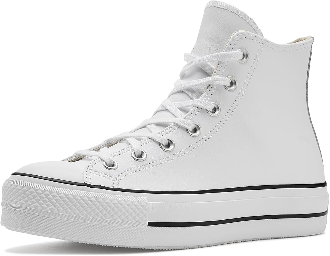 Amazon.com | Converse Women's Chuck Taylor All Star Lift Platform Leather High Top, White/Black/W... | Amazon (US)