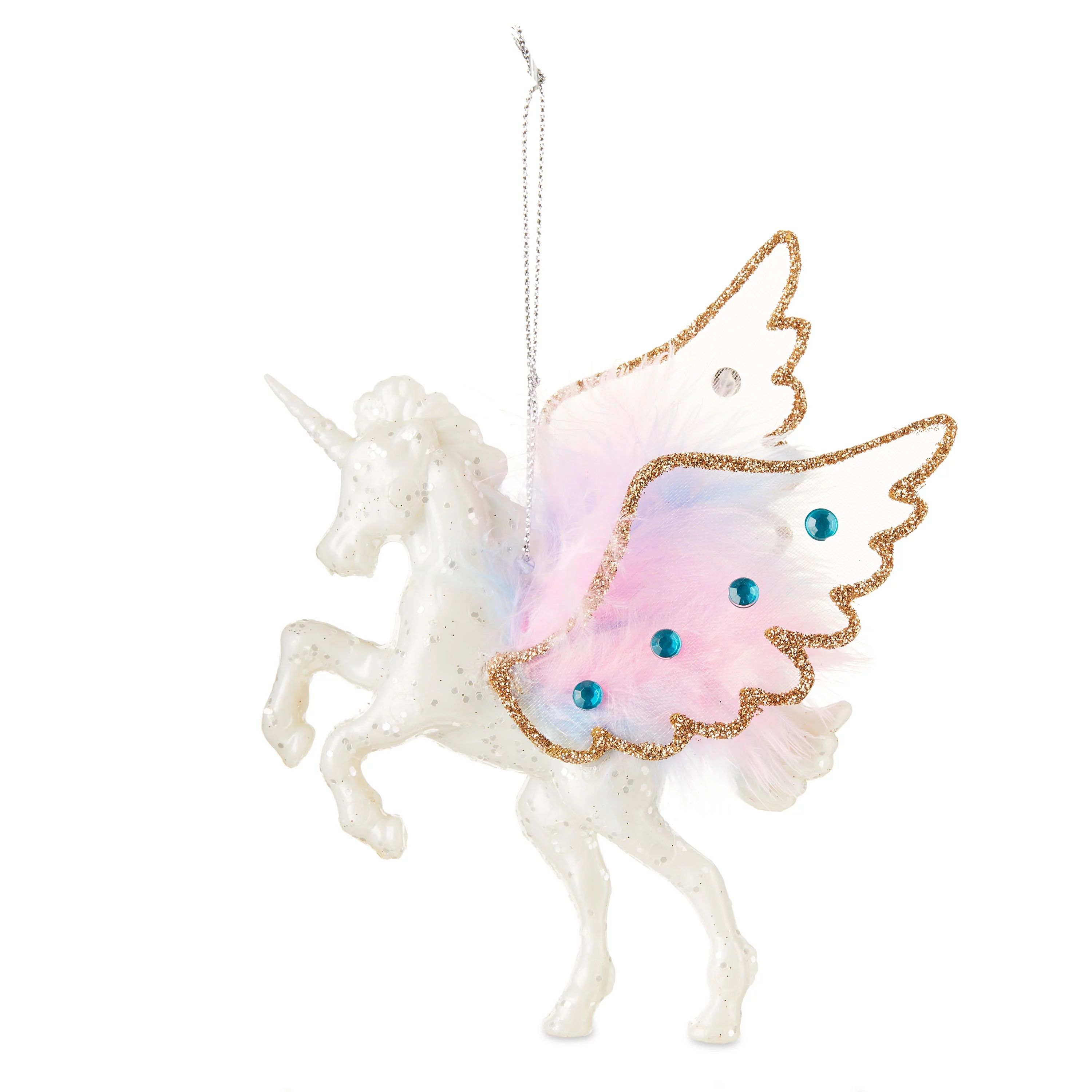 White and Pastel Flying Unicorn Decorative Figurine Ornament, 5.5 in, by Holiday Time - Walmart.c... | Walmart (US)