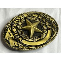 Golden State Of Texas Pewter Belt Buckle - Mens Specialty Lone Star Gold Metal Unique Custom #b572 | Etsy (US)