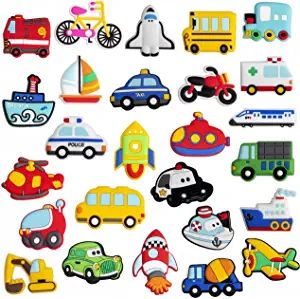 WISESTAR 26PCS Transports Rubber Fridge Magnets for Kids Toddlers - Aircraft, Boat, Vehicle, Car ... | Amazon (US)