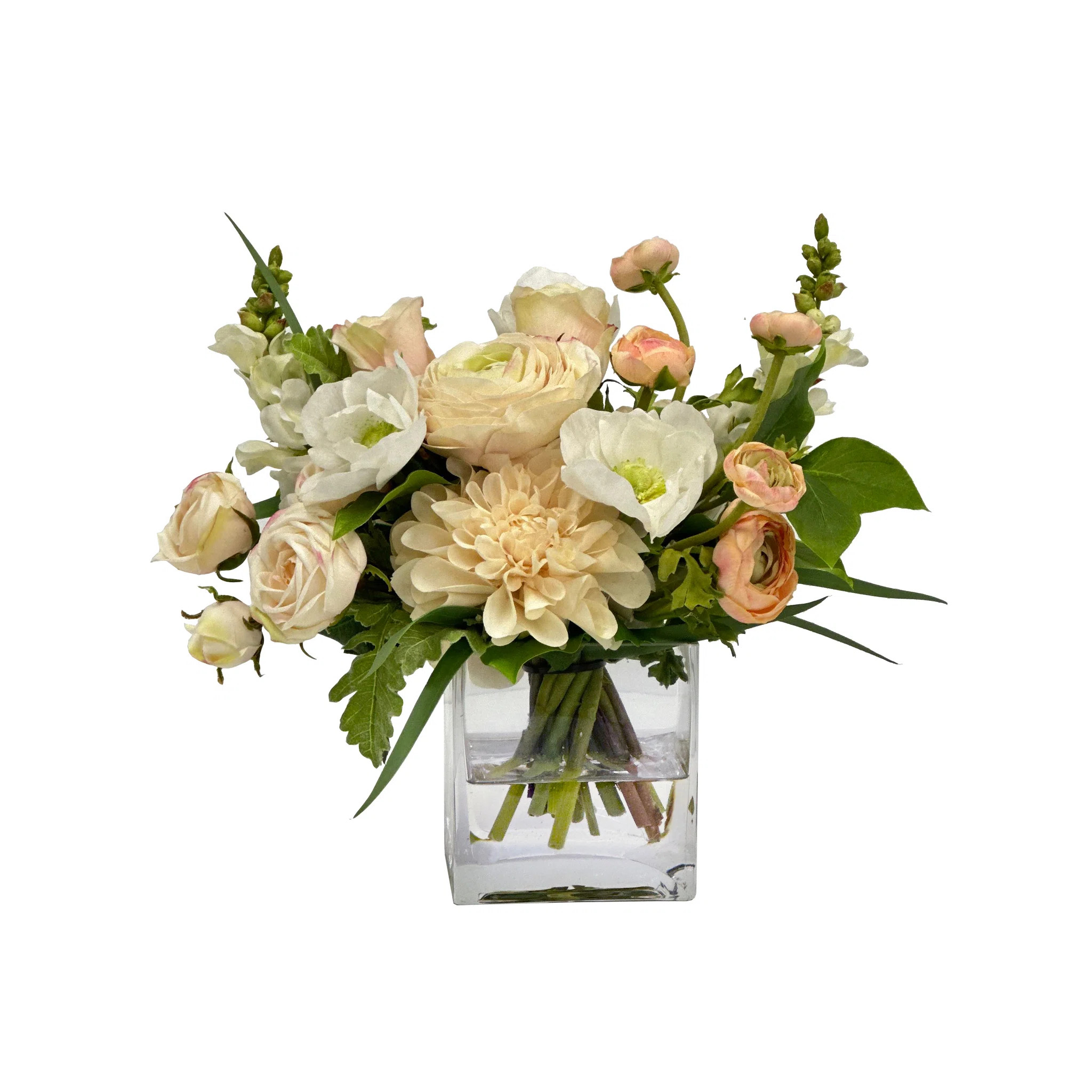 MIX FLORAL IN CUBE VASE | Wayfair North America