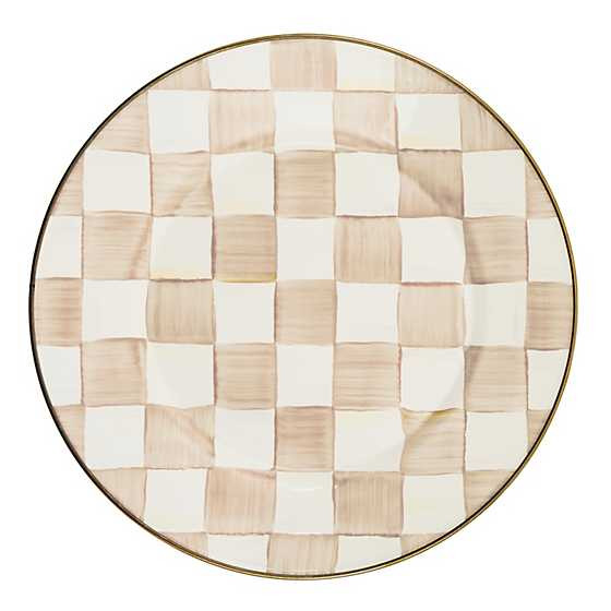 Mocha Check Dinner Plate | MacKenzie-Childs