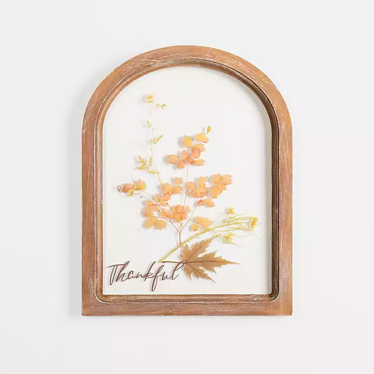 Arched Dried Floral Thankful Wall Plaque | Kirkland's Home