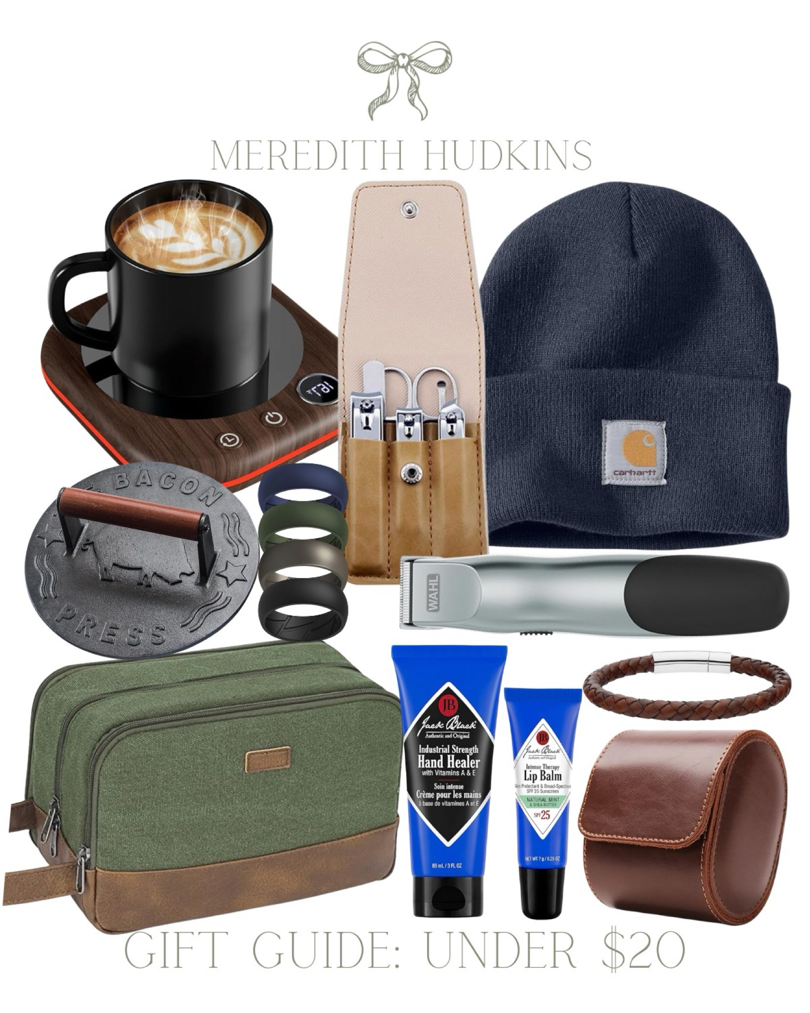 Men, amazon, gift, gift idea, gift guide, under $20, stocking stuffers, holiday, Christmas, mug warmer, carhartt, beanie, nail kit, bacon press, grill, toiletry bag, lotion, lip balm, watch case, leather, bracelet, silicone ring, razor 

#LTKHoliday #LTKMens #LTKGiftGuide