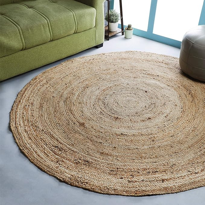 Jute Braided Rug, 8' Round Natural, Hand Woven Reversible Rugs for Kitchen Living Room Entryway ,... | Amazon (US)