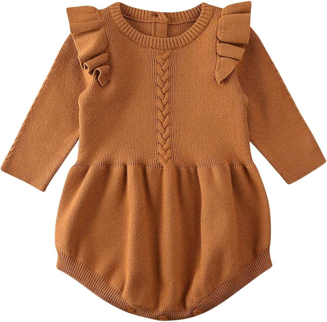 Color:    Knitted Romper-brwon | Amazon (US)