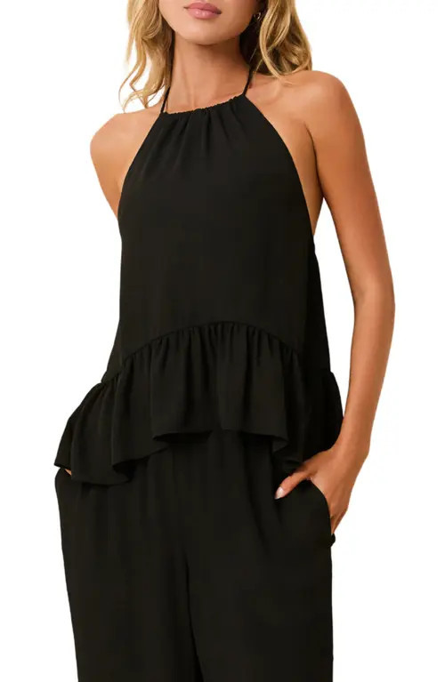 Solid & Striped The Mia Halter Top in Noir at Nordstrom, Size X-Large | Nordstrom