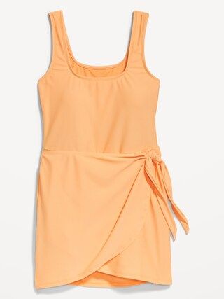 Wrap-Front Swimsuit Dress for Women | Old Navy (US)