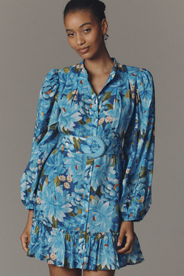 Farm Rio x Anthropologie Long-Sleeve Mini Swing Dress | Anthropologie (US)