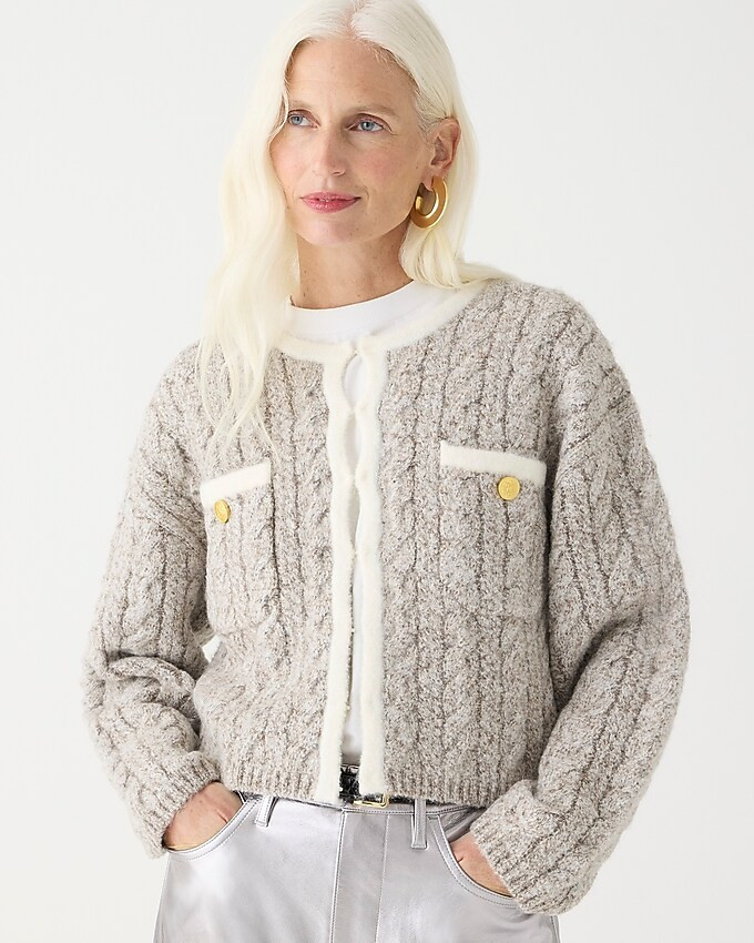 Cable-knit sweater lady jacket | J. Crew US