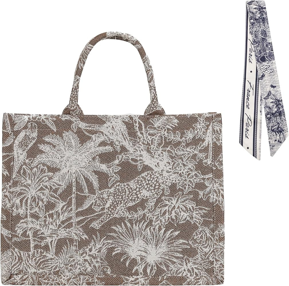 Tote Bag For Women Versatile Large Tote Work Travel Gym Bag Durable Canvas Purse Commute Handbags | Amazon (US)