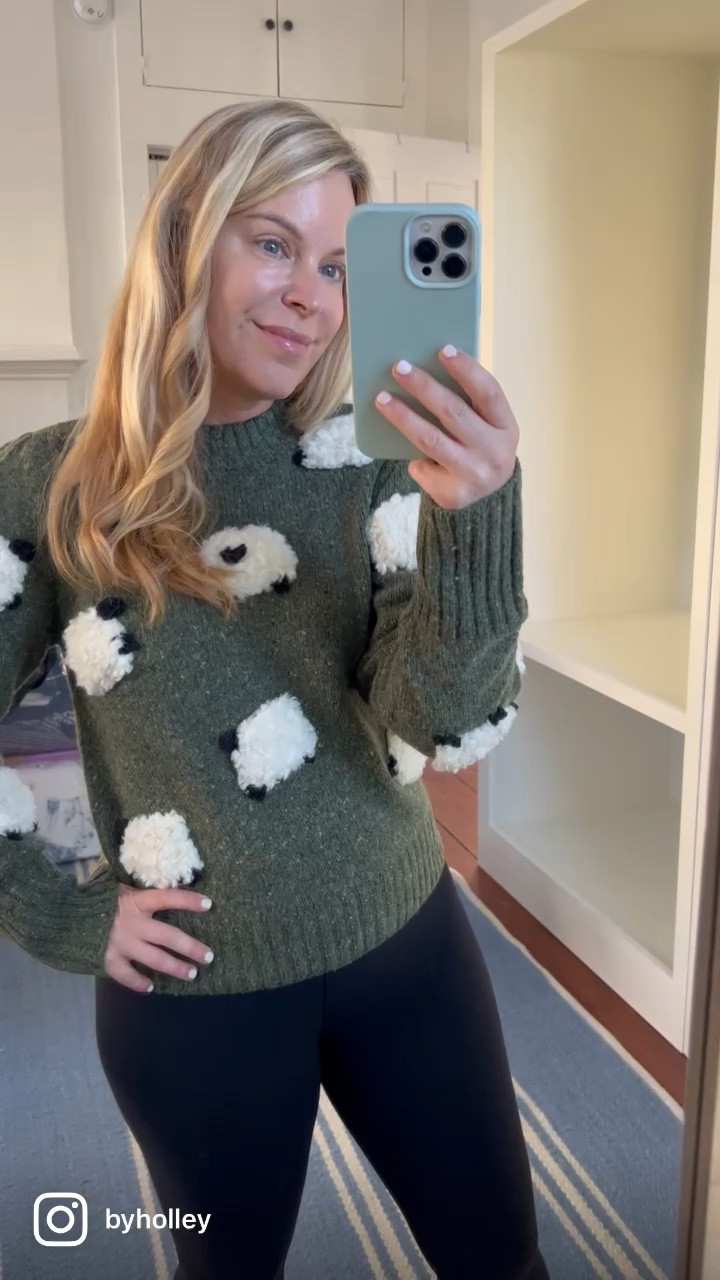 I absolutely love this sweater.  I’m wearing the green.  The blue on is on sale here with code “savemore” 🐑 

#LTKstyletip #LTKsalealert #LTKSeasonal