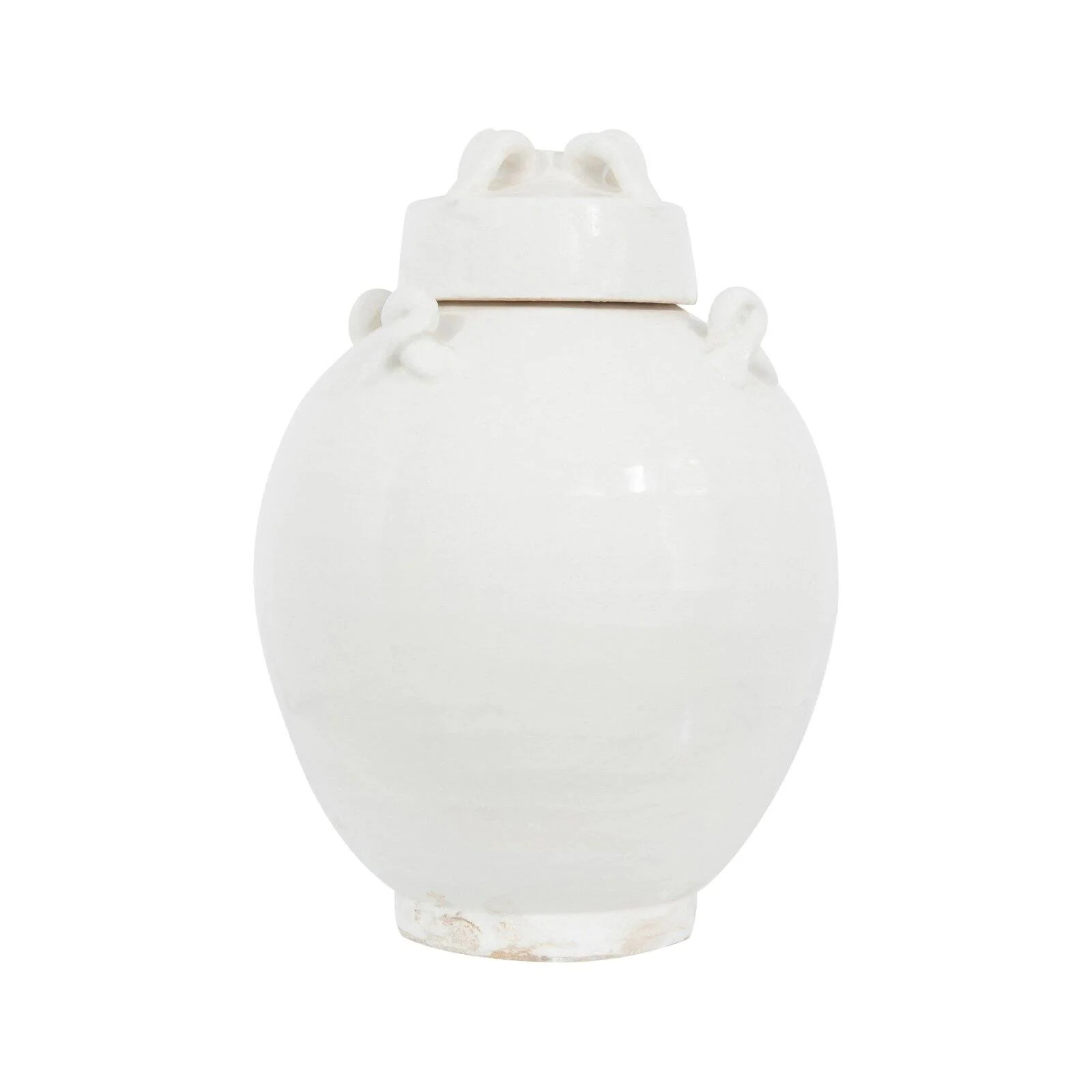 3R Studios Vintage Reproduction Decorative White Stoneware Ginger Jar with Lid - Walmart.com | Walmart (US)