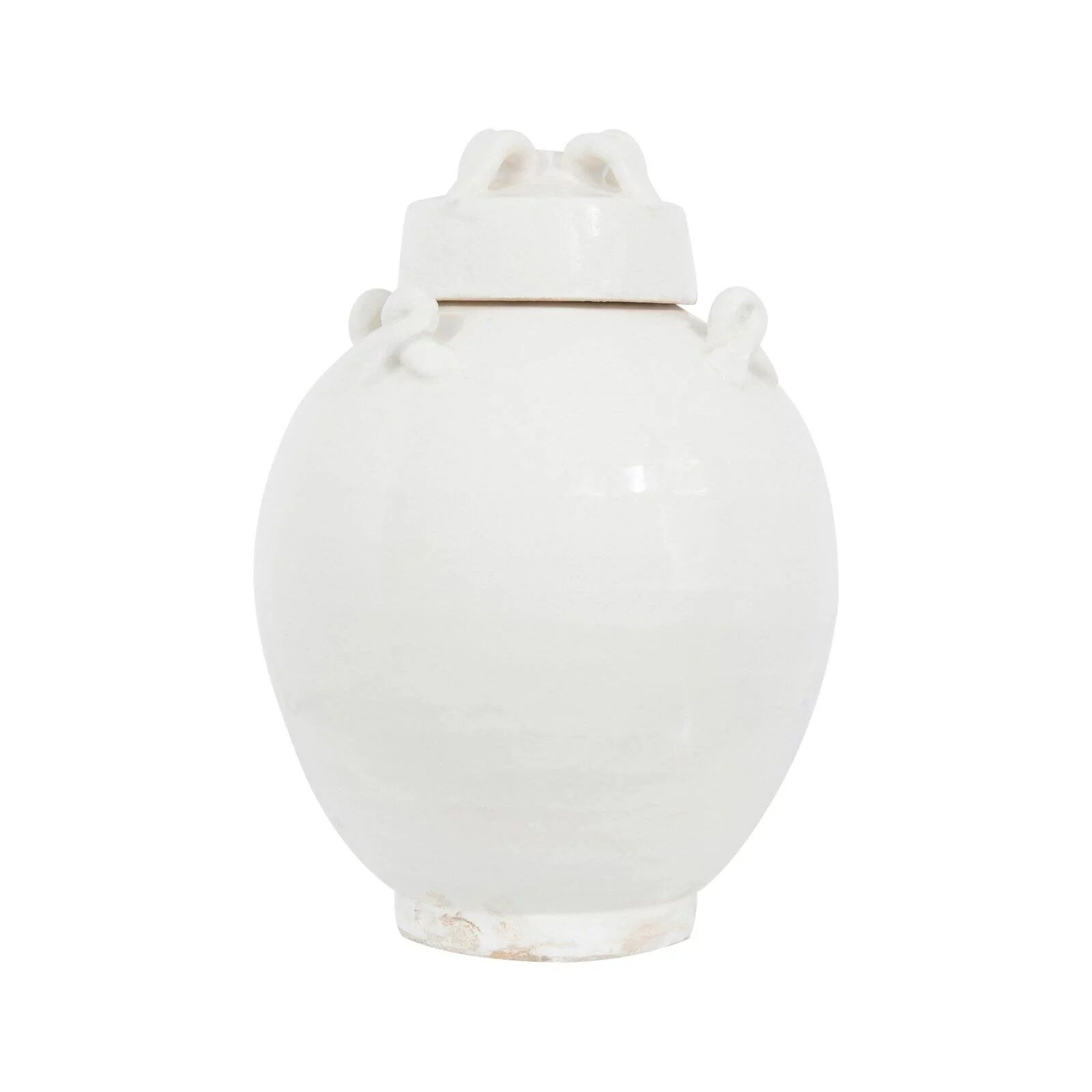 3R Studios Vintage Reproduction Decorative White Stoneware Ginger Jar with Lid - Walmart.com | Walmart (US)
