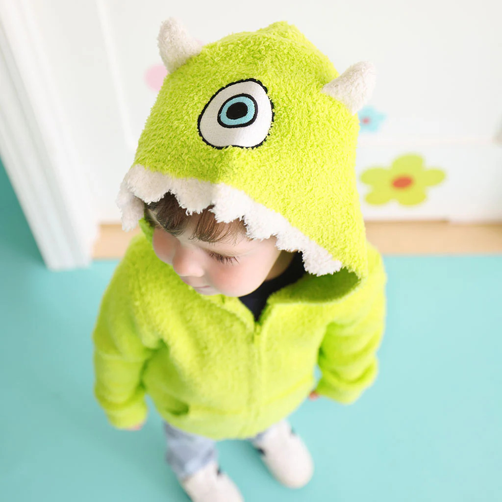 Pixar Green Long Sleeve Disney Monsters, Inc. Mike Wazowski Cuddle Zip Hoodie | Posh Peanut® | Posh Peanut