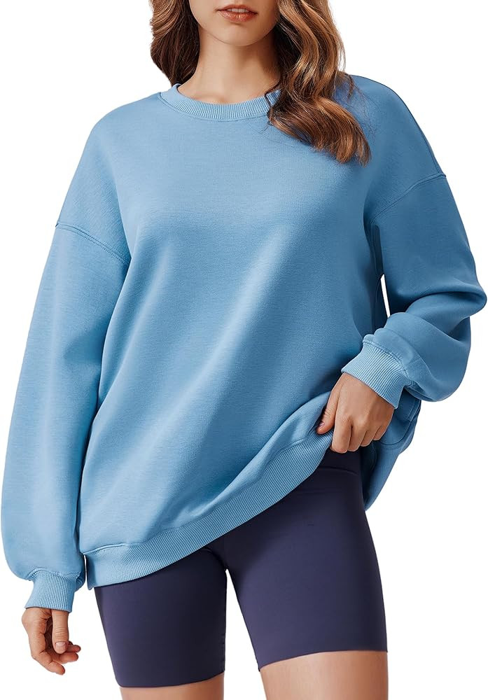 PINSPARK Sweatshirt for Women Oversized 2024 Fall Outfit Long Sleeve Y2K Pullover Top Crewneck Sw... | Amazon (US)
